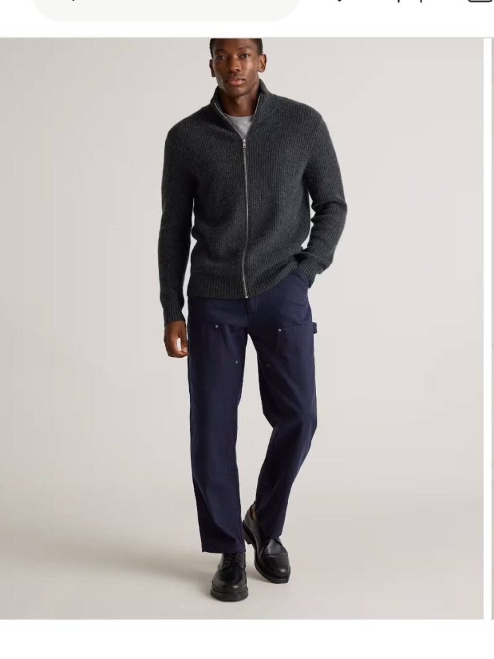 XXL Quince Mongolian Cashmere Fisherman Full-zip Cardigan